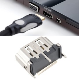 OTOTEC 5pcs HDMI Female Port 19pin 180 Degree High-Definition Socket Female Head Socket Length 10.5mm Suitable for Computers Mobile Phones MP3 Players