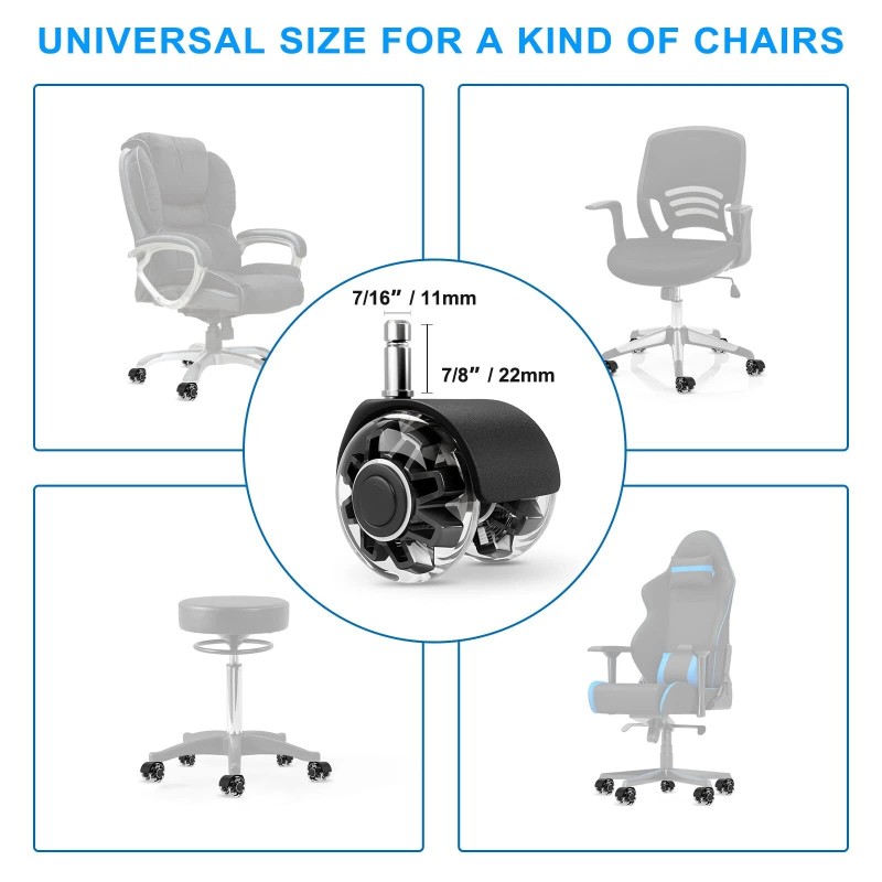 AONELAS Office Chair Caster Wheels (Set of 5),Heavy-Duty Chair Wheels