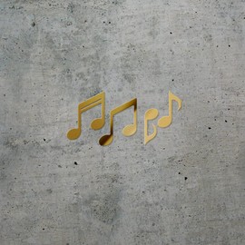 Decal Stickers of Music Notes Silhouette 1 (Metallic Gold) (Set of 2) Premium Waterproof Vinyl Decal Stickers for Laptop Smartphone Car Dirt Bike Wall Room Mason Jar - BICVER1700391GOW19Y24