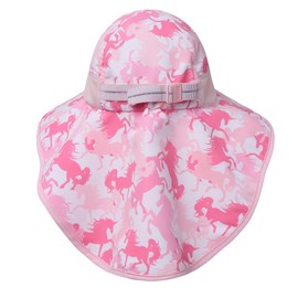 icolor Kids Hats Toddlers Sun Hat UPF50+ Breathable Bucket Summer Outdoor Beach Play UV Sun Protection Pinkhorse Cap for Girl Ages 3~10