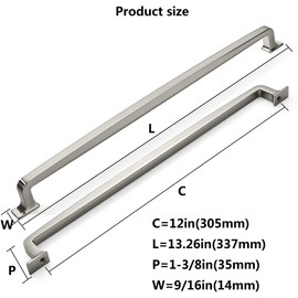 khtumeware 2 Pack 12 Inch Kitchen Cabinet Handles Brushed Satin Nickel Cabinet Pulls Drawer Pulls Kitchen Cabinet Hardware Kitchen Handles for Cabinets Cupboard Handles Drawer Handles