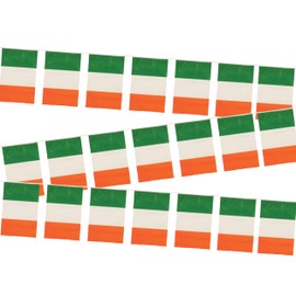 Lizzy St Patrick's Day Pennant Banner 4meter 11 Flags Pennants Irish Garland Rectangular Banner Green White and Orange Bunting Flag Hanging Party Decoration Supply (2)