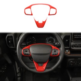 PDKLIN Kit de embellecedores para volante compatible con Ford Bronco Sport 2021-2023, kits de decoración interior del volante (2 unidades, rojo)