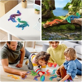 4PCS 3D Printed Dragon - Dragon Eggs with Inside -, Mini Easter Eggs Fidget Toy 3D Articulated Crystal Eggs Mystery Egg Home Office Decor Executive Desk(4 PCS- Style A)