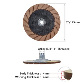 HONGUIS 7 inch Diamond Cup Grinding Wheel,5/8"-11 Arbor Ceramic Bond Grinding Wheels for Concrete Smoothing Polishing,50 Grit