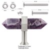 TUMBEELLUWA Pack of 2 Amethyst Crystal Points Cabinet Knobs with
