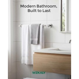 WZKALY Towel Rail Wall Mounted, 32-49cm Adjustable Towel Holder, Chrome