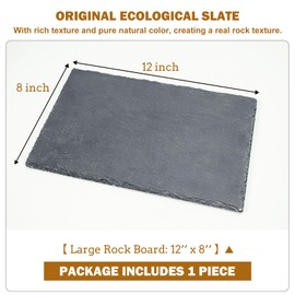 BINANO Tortoise Habitat basking Rock Feeding Dish Bearded Dragon/Lizard Original Rock Slab,Easy to Grind The Nails,with Non-Slip mats,Natural Food Bowl,Moisturizing Effect(Large- Size)