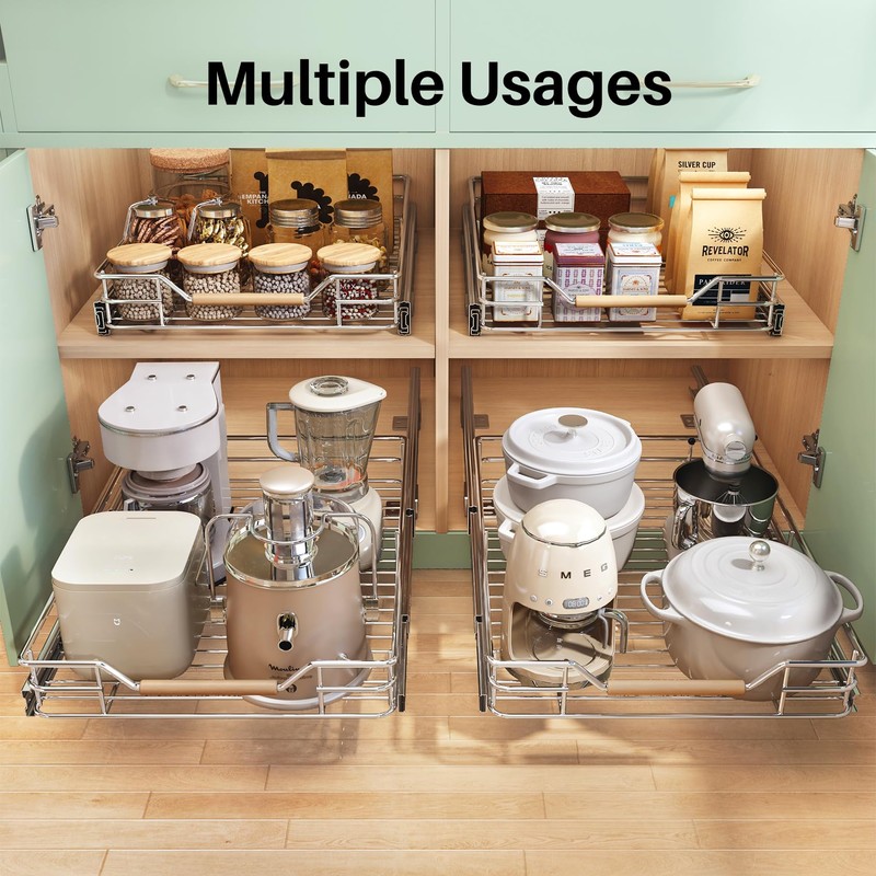 Pull out Cabinet Organizer, Heavy Duty Sliding Drawers for Cabinets,