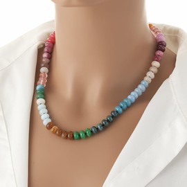 PINKPIN Boho Trendy Colorful Beaded Choker Necklace, Crystal Necklace, Summer Necklace, Beach Necklace, Christmas Jewelry Gift for Women