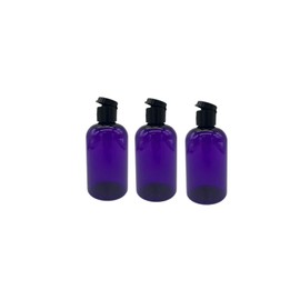 Natural Farms 4 oz Purple Boston BPA FREE Bottles - 3 Pack Empty Refillable Containers - Essential Oils - Aromatherapy | Black Snap cap - Made in the USA