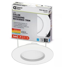 Commercial Electric 5/6 in White Integrated LED Energy Star Color Changing Recessed Trim Downlight
