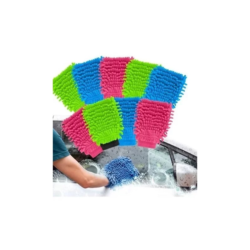 Innovaciones Kit 2 Guantes Plumero Micro Fibra Multiusos Polvo