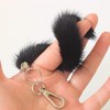 Fosrion Real Mink Marten Tail Fur Keychain (Black, 15cm, 1