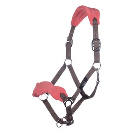 HKM, Horse Halter Set, Lead Rope, Fly Fringe, Knitted, 180 cm, Carabiner, Pony, VB WB, 10733, Mocha / Milky Pink