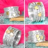 Boho-Magic Spinner Ring for Women 925 Sterling Silver with Brass