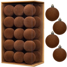 Juego de 30 adornos de bola de Navidad de terciopelo, bolas inastillables de 2.35 pulgadas para decoración de árbol de Navidad, bolas colgantes con acabado de terciopelo suave para decoración de