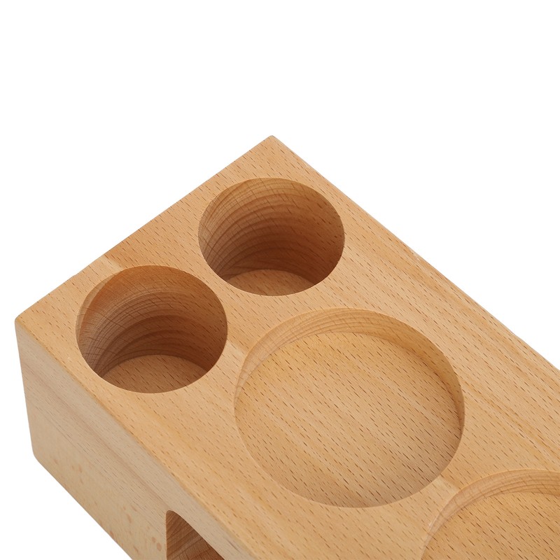 Coffee Tamper Base Multifunction Beech Coffee Distributor Tamping Station Accessories