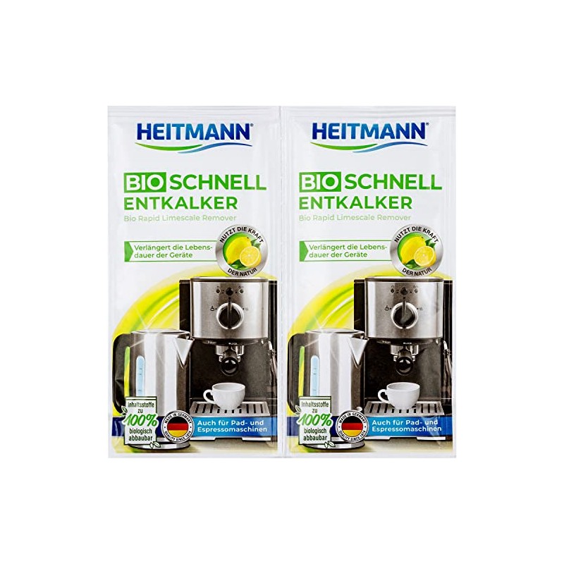 HEITMANN Organic Quick Descaler, Ecological Descaling of Coffee Machines and