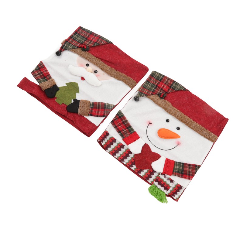 2pcs Christmas Chair Back Cover Decorative Non Woven Fabrics Old