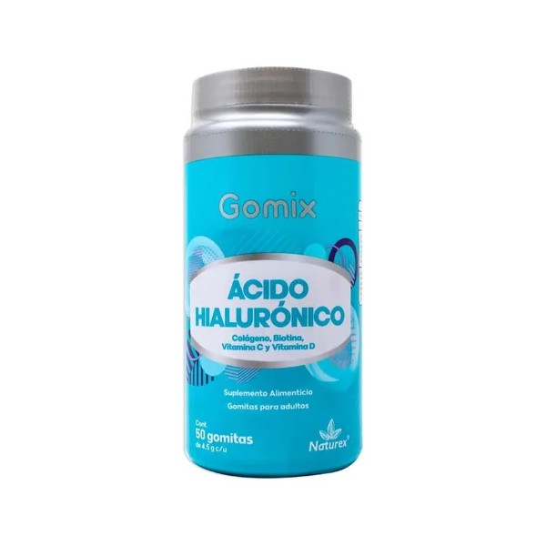 Gomix, Acido Hialurónico,adulto, 50 Gomitas 4.5g C/u Sabor Sin Sabor