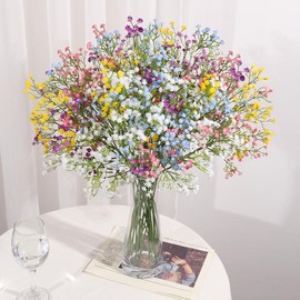 DEEMEI Artificial Baby Breath Bouquets Gypsophila Flowers Real Touch Faux Baby‘s Breath Flowers for Wedding Floral Arrangement Party Home Decoration - Color: Multi, Specification: 15 PCS