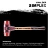 Simplex Schonhammer, Plastik; mit Tempergussgehäuse und hochwertigem Holzstiel | D=40