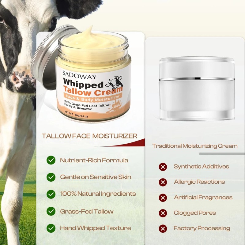 Organic Grass-Fed Beef Tallow & Honey Balm – Handmade Face