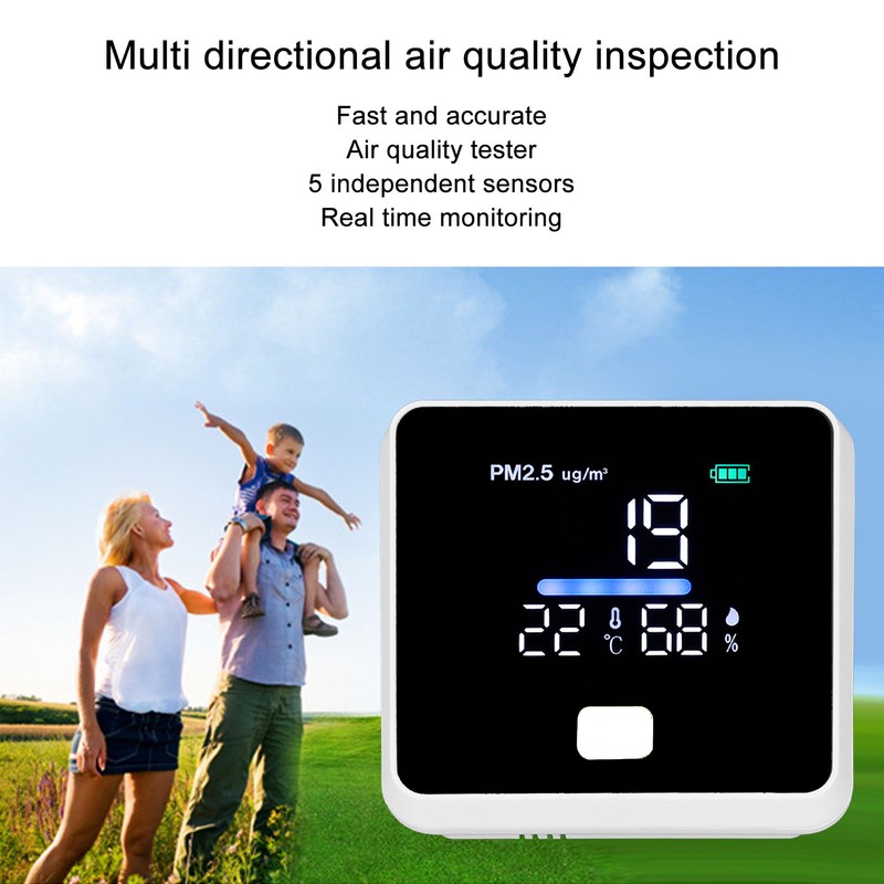 3 in 1 Air Quality Monitor Timely Accurate Measurement Temperature