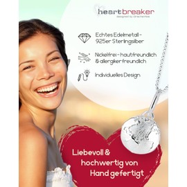 Heartbreaker Globetrotter Pendant Small I Elegant World Globe Pendant Made of 925 Sterling Silver I Nickel-Free Globe Charm in Goldsmith Quality I World Pendant Including Packaging I LD WB 32