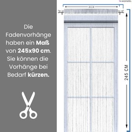 wometo String Curtain, Glitter Curtain, OekoTex, 90 x 245 cm, Pink, Silver, Shiny, Decorative Scarf, Transparent, Semi-Transparent, Christmas