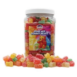 Gummy Bear 3LB In Plastic Clear Container (SOUR MIX)