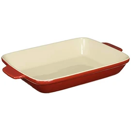 Pearl Metal L-1825 Square Plate, 10.2 x 7.9 inches (26 x 20 cm), Heat Resistant, Red, Oven Chef