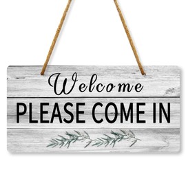 Welcome Sign for Front Door Hanging Sign Welcome Please Come In Hello Door Decor for Home Living Room Porch Entryway Wall Decor Hello Plaque for Farmhouse Housewarming Gifts New Home