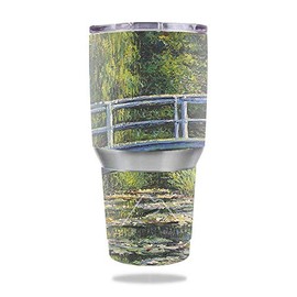 MightySkins Skin Compatible with Ozark Trail 30 oz Tumbler - White Water Lilies | Protective, Durable, and Unique Vinyl Decal wrap Cover | Easy to Apply, Remove, and Change Styles | Made in The USA