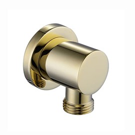ENKI L08 Brass English Gold Hand Shower Outlet Wall Valve Connector Round Bathroom