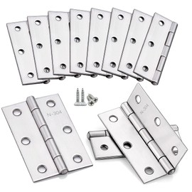 Anstore Pack of 8 Door Hinges, Foldable, 75 x 50 x 1.2 mm, Stainless Steel Hinge Piano Hinge Hinges, Small Hinge Tape, Door Hinge for Doors, Windows, Cabinets with 60 Screws