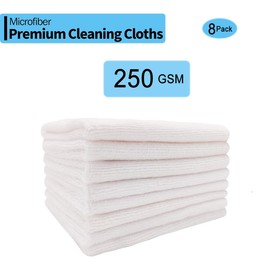 Paño de limpieza de microfibra, muy absorbente, sin pelusas, sin arañazos, multiusos, de doble cara, suministros de limpieza, toallas de secado para casa, cocina, baño, coche, 30,48 x 30,48 cm (blanco)