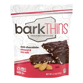 barkTHINS Dark Chocolate (Almonds with Sea Salt), 4.7 Ounce (Pack of 6)