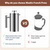 Meelio Stainless Steel French Press Coffee Maker, Double-Wall Insulated Large