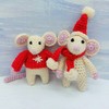 Crochet Pattern - Christmas Mice - Printed A5 Mouse Toy
