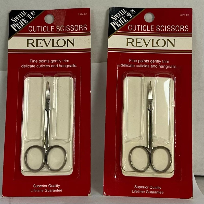Revlon 2 Revlon Curved Cuticle Scissors Fine Points Vintage MADE
