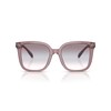 Coach HC8381F Low Bridge Fit Sunglasses, Transparent Rose/Blush/Purple Blue Peach