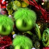 ShinyRelief 12 Pcs Green Christmas Ornaments with Fuzzy Fluffy Hair