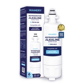 Wamery Alkaline Refrigerator Water Filter Replacement - Model LT700P/LT700PC (ADQ36006101), 6-Month/200-Gallon Life, Twist-In Tool-Free Install, IAPMO to NSF/ANSI 42, Leak-Free Seal, 1 Pack
