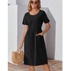 Zeagoo Dresses for Women 2025 Round Neck Lounge Dress Cotton