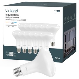 Linkind BR30 LED Bulbs Dimmable, 65W Equivalent, 5000K Daylight, 850 Lumens, Recessed Bulb, Indoor Flood Light Bulb for Recessed Cans, 12 Packs