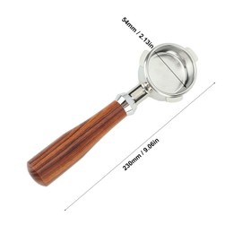 54mm Bottomless Portafilter 3 Ears, Stainless Steel Portafilter, Coffee Bottomless Filter Solid Wood Handle for Breville 8(E Classic Red Acid Branch)
