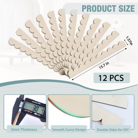 Scalloped Decorative Wood Trim Unfinished Scalloped Wood Molding DIY Wooden Moulding Trim for Home Wall Window Cabinet Shelf Door Frames Decoration (15.75in x 1.57in, 12 Pack)