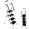 Step Ladder 4 Step Folding with Handrails, Folding Step Stool